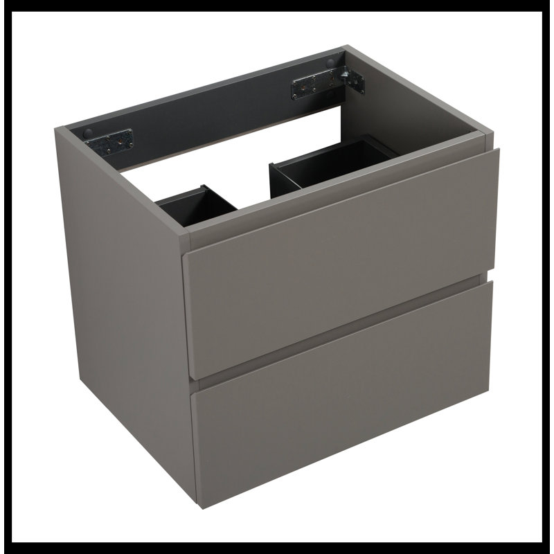 Base de meuble-lavabo Saha seulement, H 20,5 po x l 29,7 po x P 17,9 po, Gris