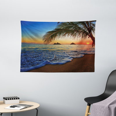 Wandteppich, Sonnenaufgang Lanikai Beach, Braun Blau