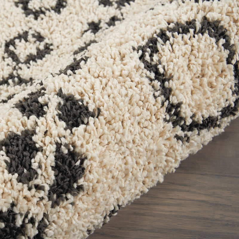Tapis à motif géométrique crème / ivoire Calion, Rectangle 7 pi 10 po x 10 pi 6 po