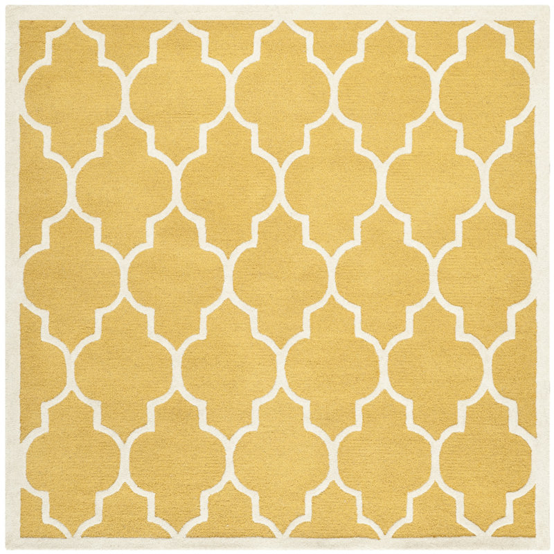 Cannen Cambridge Hand Tufted Wool Geometric Rug, Square 10'