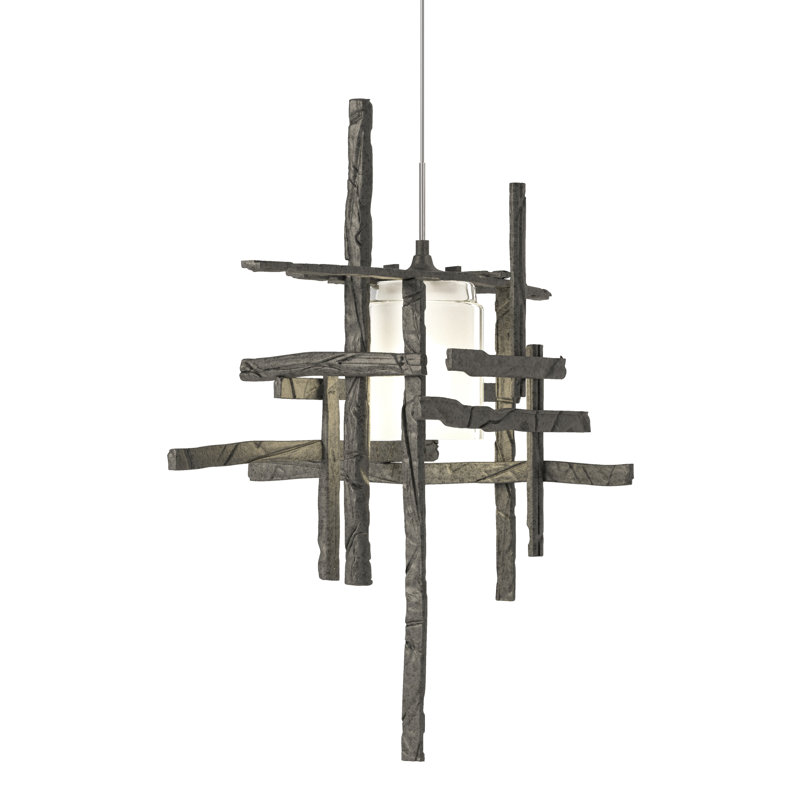 Tura 1 - Light Single Mini Pendant, Black, Seeded Clear