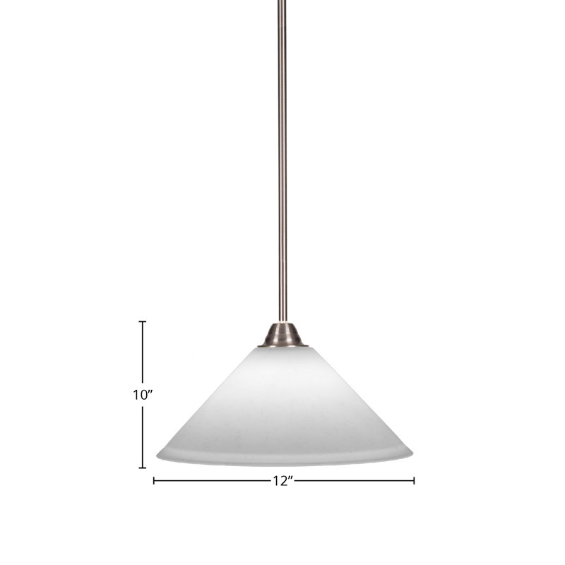 Luminaire suspendu en verre Ayrshire Paramount, Gelé, H 58 po x l 12 po x P 12 po, Nickel brossé
