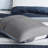 Cozy Comforter With Navy Blue Grey Microfiber Stripe Sheets - Softness Bedroom Pattern Soft And Warm