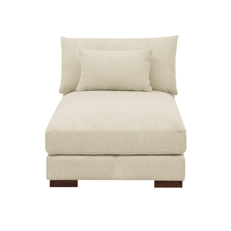 Ayvion Upholstered Chaise Lounge, Chaise Cream KD