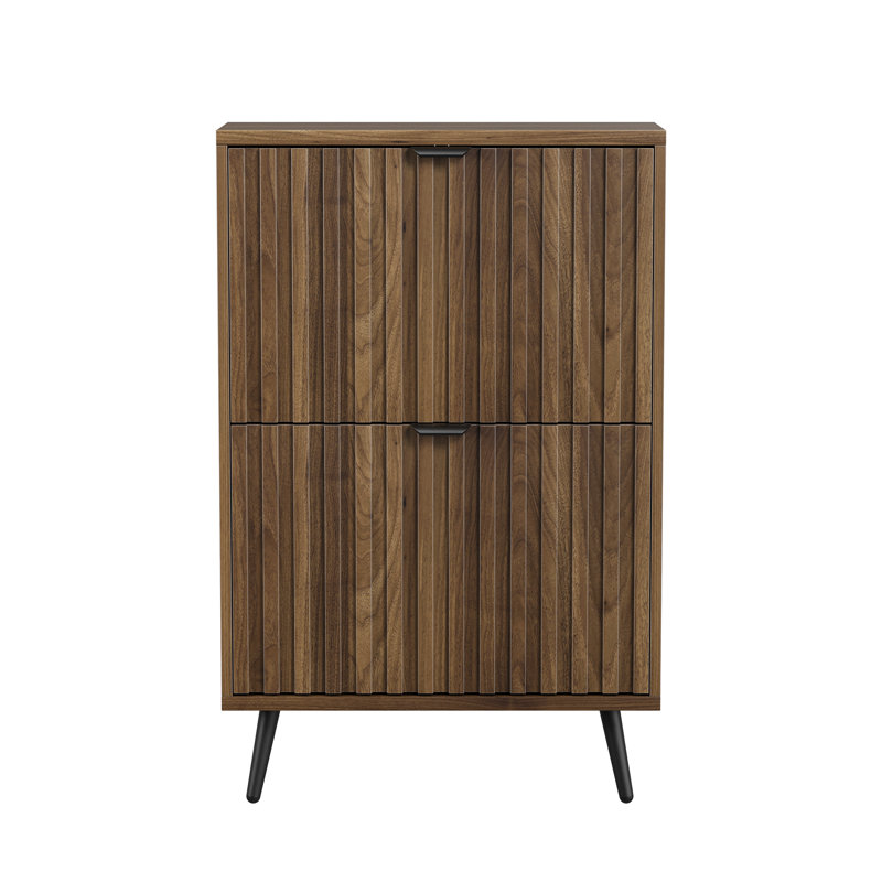 12 Pair Shoe Storage Cabinet, Walnut