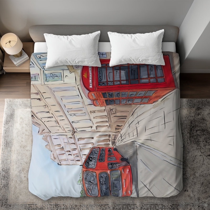 London Bus Telephone Booth King Duvet Cover | Home Decor