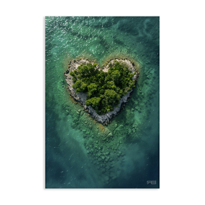 «Heart Shaped Island», art mural par RB, H 45 po x l 30 po