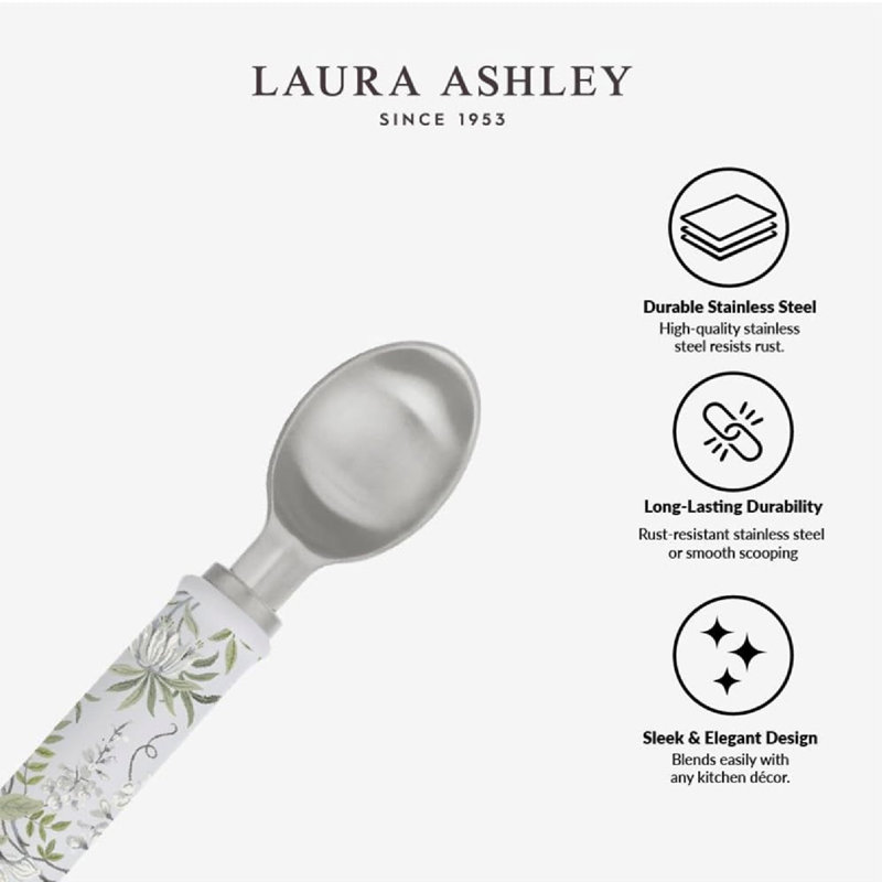 Laura Ashley Stainless Steel Ice Cream Scoop - Sage Parterre