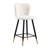 Modern Style Barstool,With White Seats, Black Metal Legs, And Gold - Tipped Ends