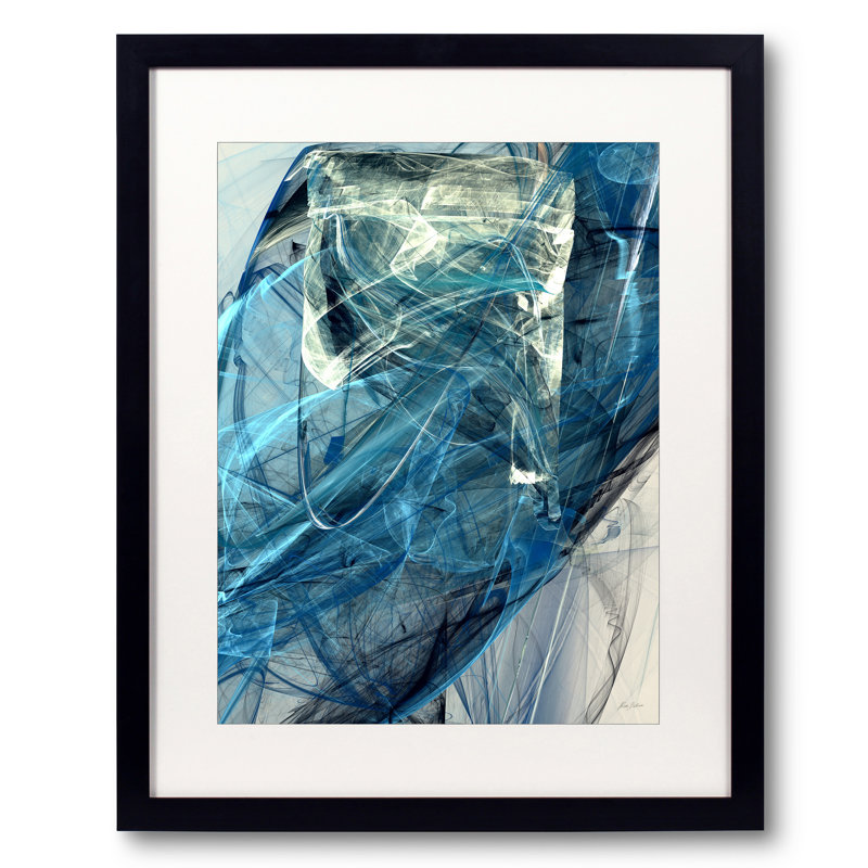 Bluish by Rica Belna, 32" H x 24" W, Black Framed Canvas