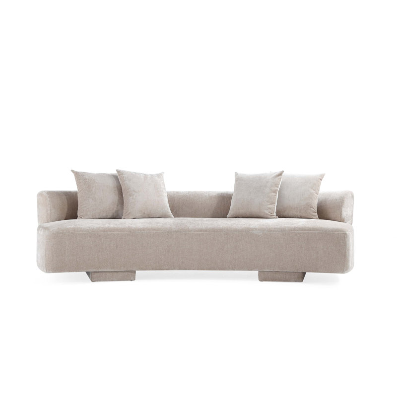 Canapé en chenille beige de 112 po Verandah, H 29,5 po x l 112,2 po x P 44,5 po, Beige