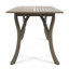 Table de salle à manger rectangulaire pour l'extérieur avec plateau à lattes et pieds en cabriole