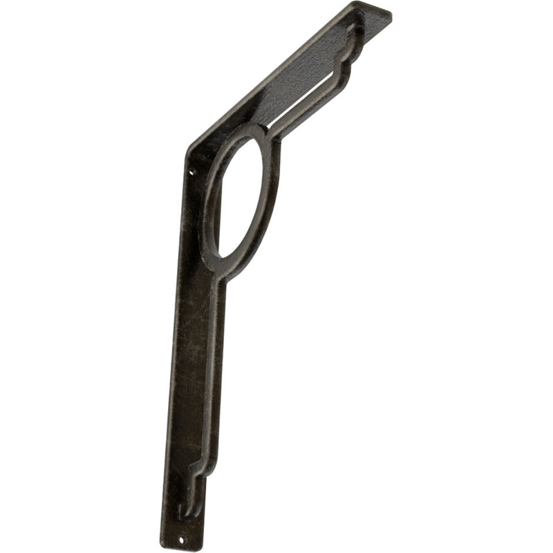 Support en fer forgé Maria, Argenté antique chaleureux, H 12 po x l 1,5 po x P 10 po