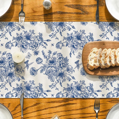 Chemin de table Floral Chinoiserie