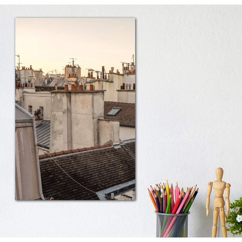 Paris At Dusk - Wrapped Canvas Print, 20.32 cm H x 30.48 cm W