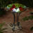Solar LED Floral Cardinal Glass Bird Bath with Stand - Cardinal
