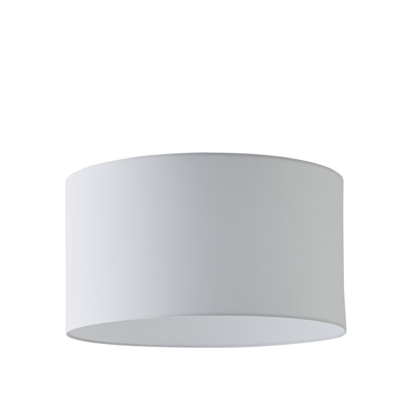 27.5cm H Cotton Drum Pendant Shade ( Screw On ), 25cm H x 45cm W x 45cm D, White