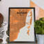 « miami city map », reproduction d’impression sur affiche orange-31736687