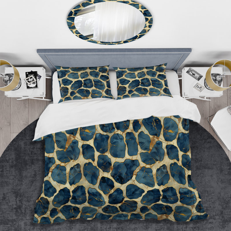 Ensemble de housse de couette Glam III - Glam Blue, Housse de couette très grand + 2 taies décorativ