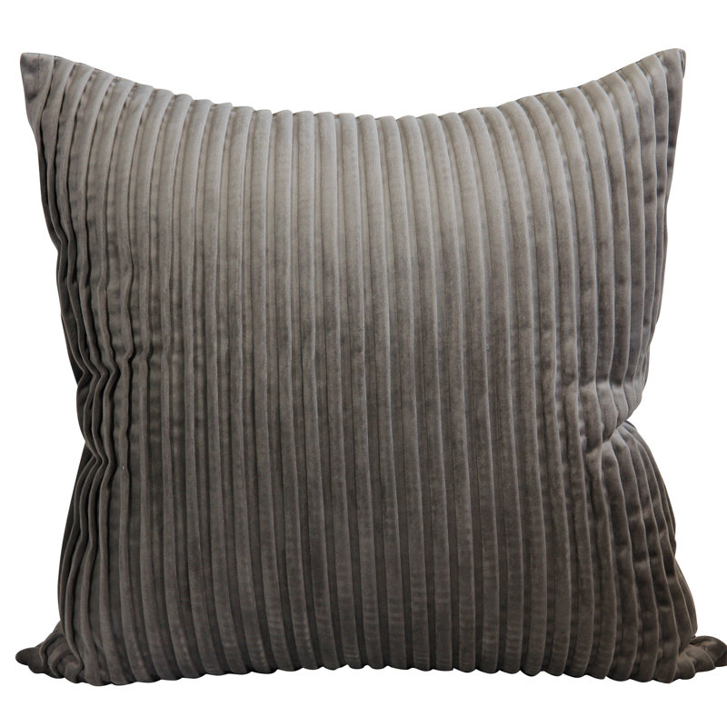  Plicated  Decorative Velvet Throw Pillow Cover, Gray