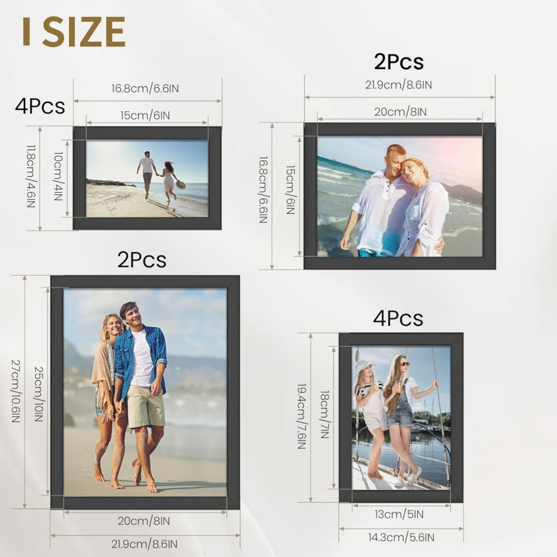 Black Storage Picture Frame - Set of 10