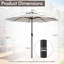 250 cm Patio Umbrella Outdoor Heavy Duty Market Umbrella-1035017926-1035085363