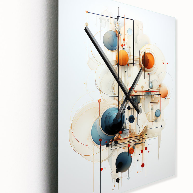 Horloge murale abstraite bleu sarcelle, H 28 po x l 12 po x P 1 po