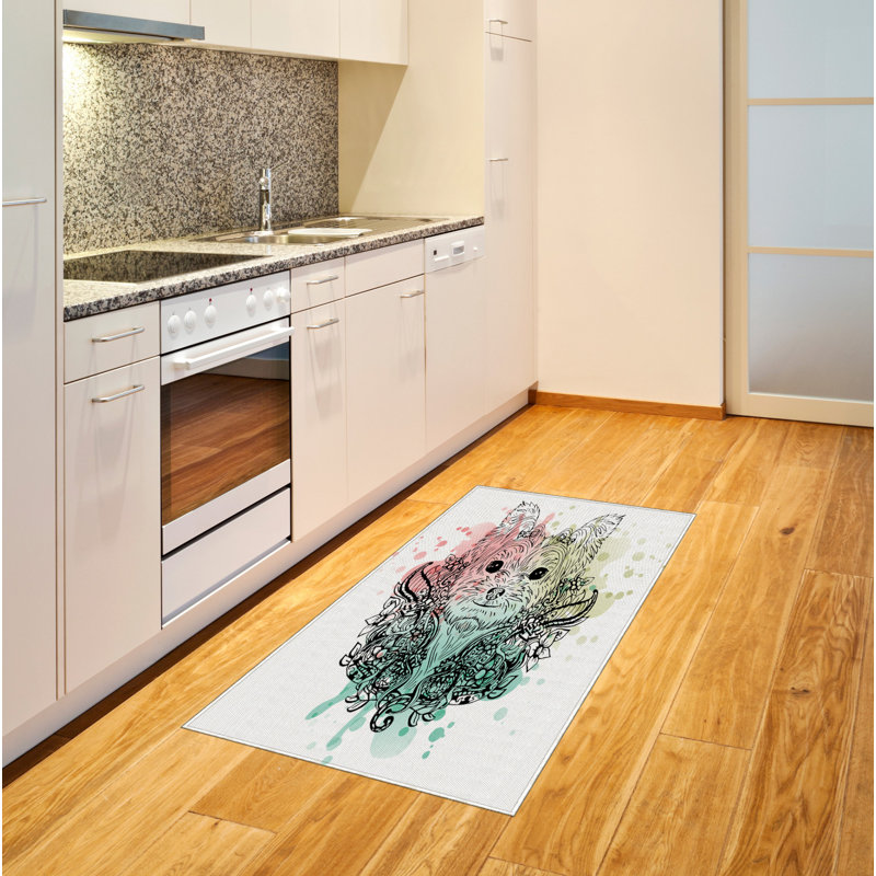 Tapis décoratif en fibre de polyester à haute densité Yorkie, Rectangle 2 pi 7 po x 5 pi