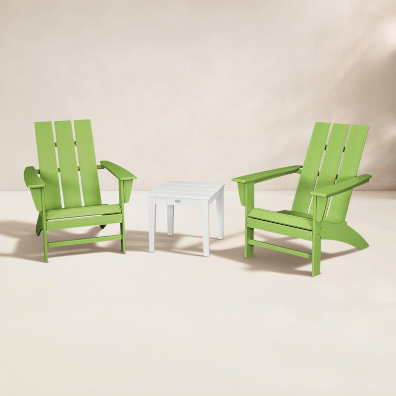 Ensemble 3 pièces POLYWOOD Adirondack moderne, Limette