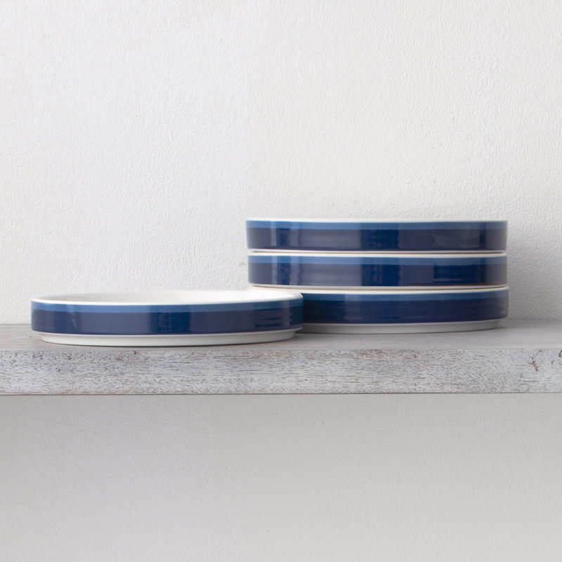 Petites assiettes à rayures Norstake Colorstax 6 po, Bleu