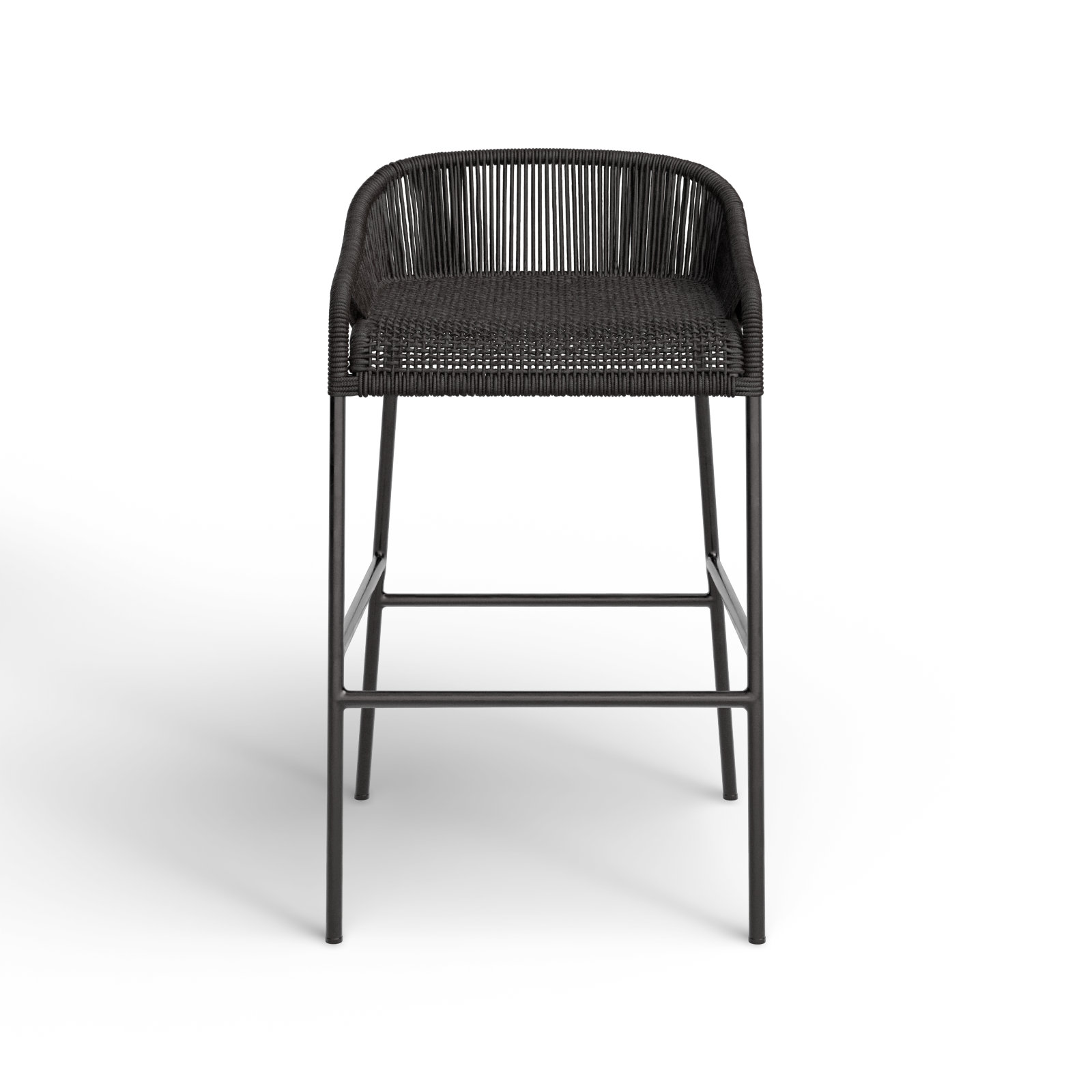 Belmont Powder Coated Aluminum Stool, Black, 24" H