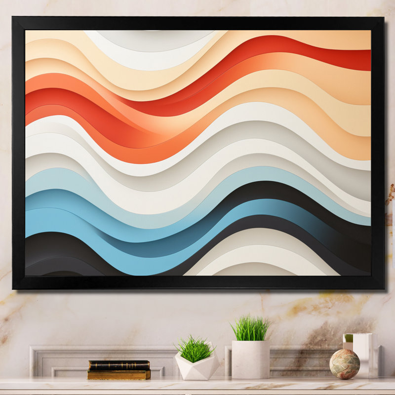 «Opt Right Line Delirum II», reproduction sur toile, H 30 po x l 40 po x P 1,5 po, Cadre photo noir
