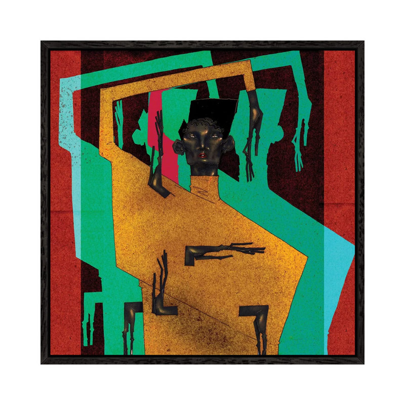 Voguer II by DEMÖ - Painting on Canvas, 45.72cm H x 45.72cm W x 3.81cm D, Black Framed