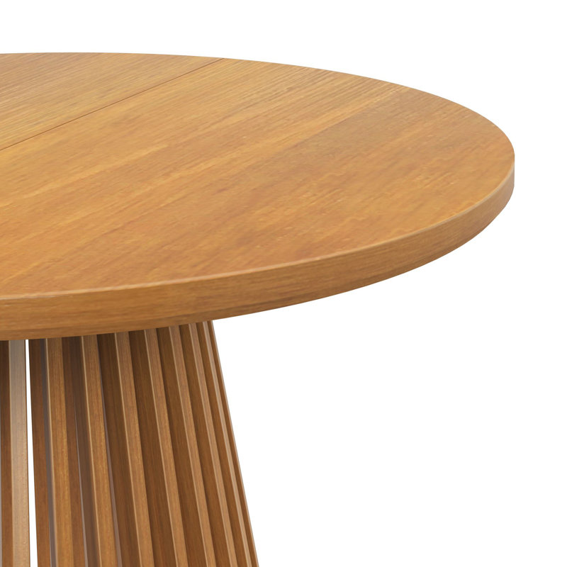 Lido 47 in Solid Wood Round Dining Table, Pecan