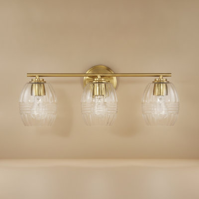 Lampe murale Lucy (verre transparent, laiton satiné)
