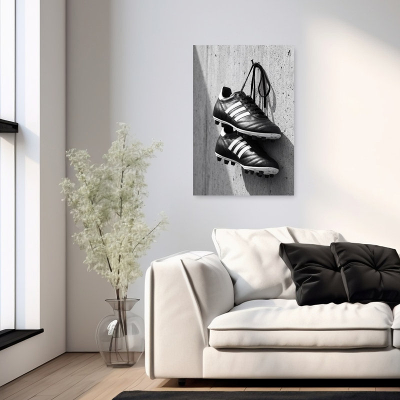 «Hanging Soccer Cleats», reproduction d'art classique rétro, paysage naturel, 36" H x 24" W