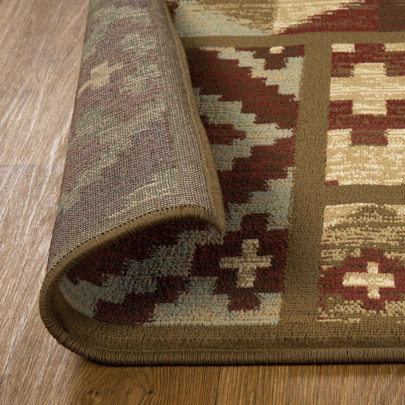 Tapis d'intérieur 100% polypropylène tissé à la machine à motif patchwork d'ingrédient Ingrid, Rectangle 8 pi x 10 pi