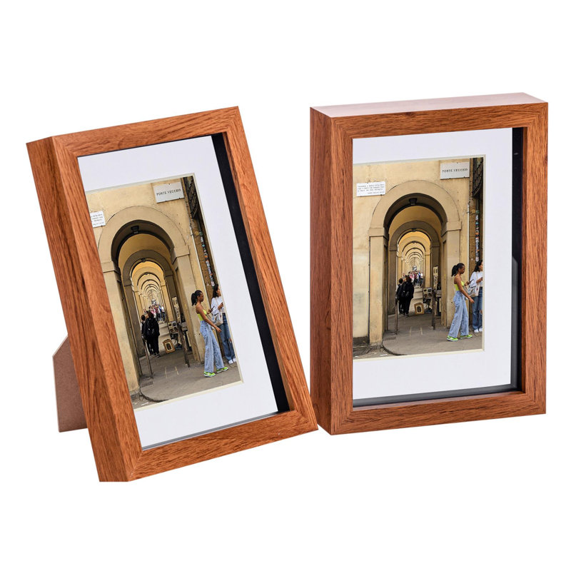 6" x 8" Plastic Box Frame, Dark Wood