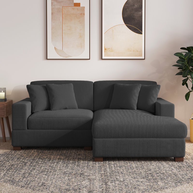 Milbrey Modular Corner Sofa, Grey, Right Hand Facing