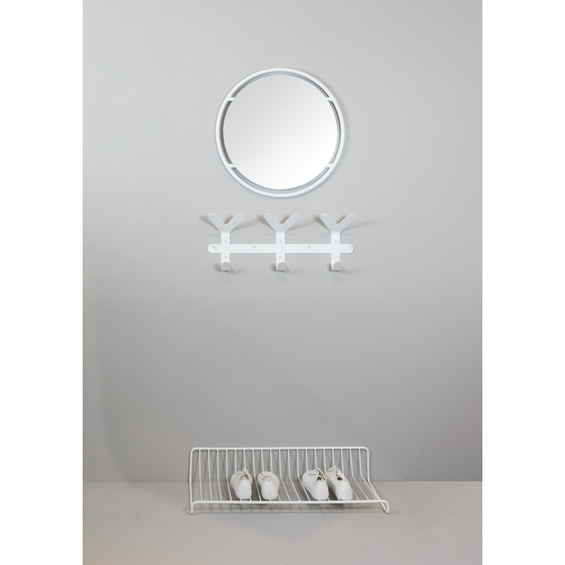 FRONDO Steel Wall 9 - Hook Coat Rack, White