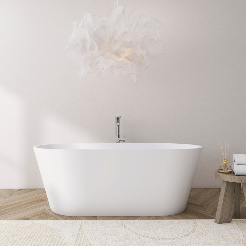 Baignoire de trempage autoportante de 65 pouces pour salle de bain