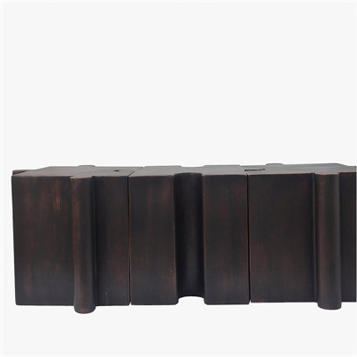 2-Piece Artistic Puzzle Table Set,Modular MGO Side Tables with Interlocking Design (1 Convex & 1 Concave), 200lb Capacity for Indoor & Outdoor, Antique Copper Color