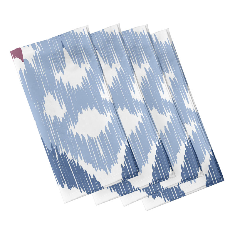 Feltner Polyester Geometric Square Napkin, Blue/Purple