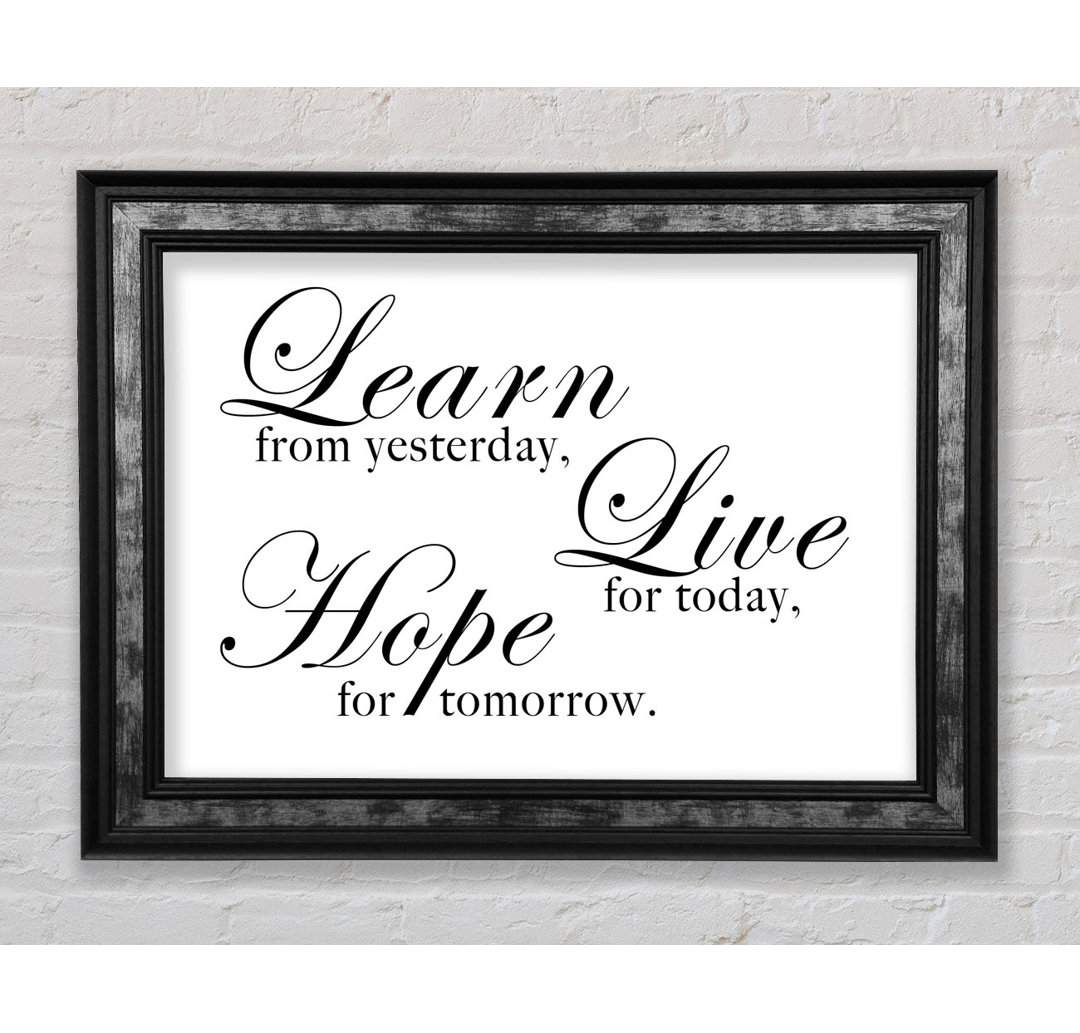 Home Quote Learn Live Hope Lilac - Single Picture Frame Typography