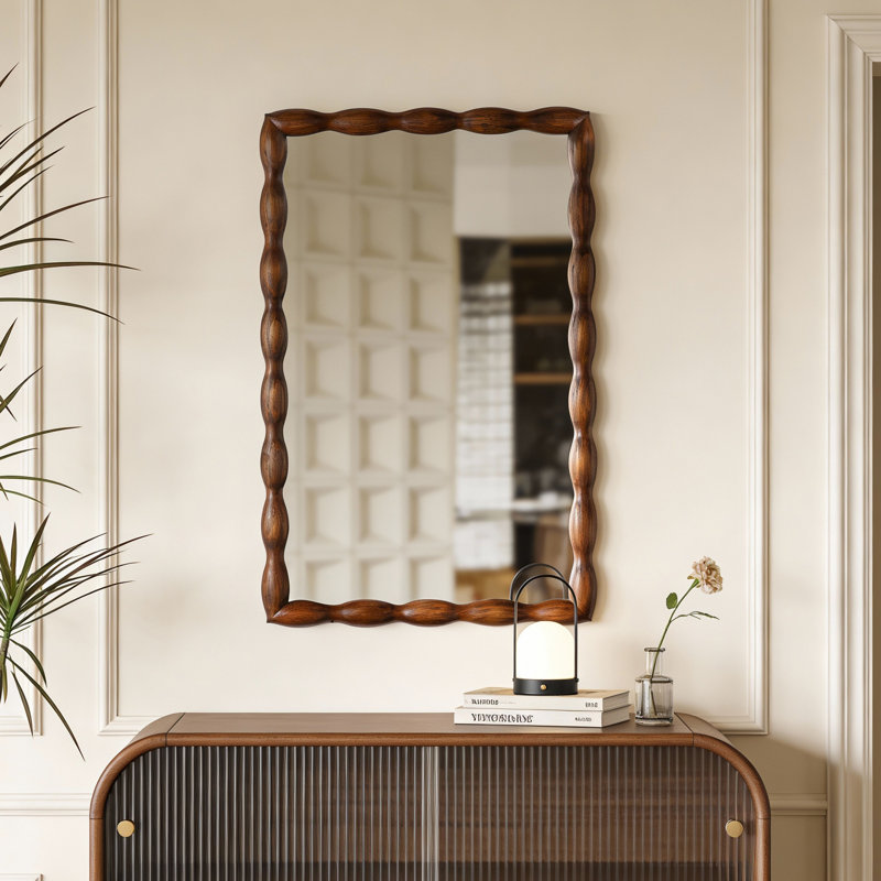 Miroir mural 36,02 po Mid-Century Modern Swirl