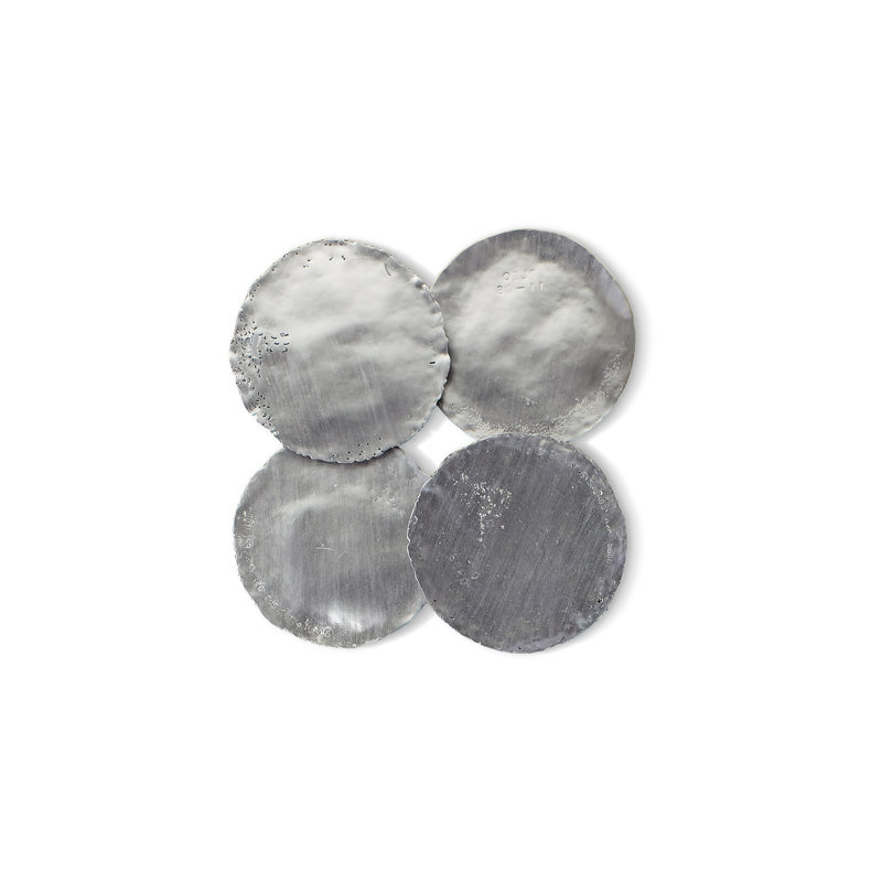 4 Piece Galvanized Wall Décor Set, Silver