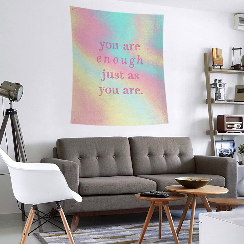 En polyester, vous êtes assez tapisserie quot, H 104 po x l 88 po, Arc-en-ciel pastel