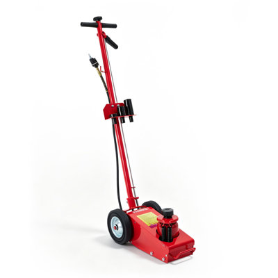 35 Ton Air Hydraulic Dual Power Floor Jack – 77,000 LBS Manual Jack, Low Profile Design, 9.64" Saddle Height, Adjustable Handle, Industrial-Grade for Heavy-Duty Trucks & Tractors, Blue
