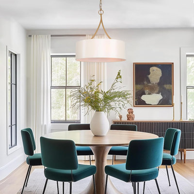 Luminaire suspendu de style lustre de style campagnard moderne à 3 lumières de style lustre suspendu tambour de 17,5 pouces pour la salle à manger, la cuisine, le salon et le vestibule