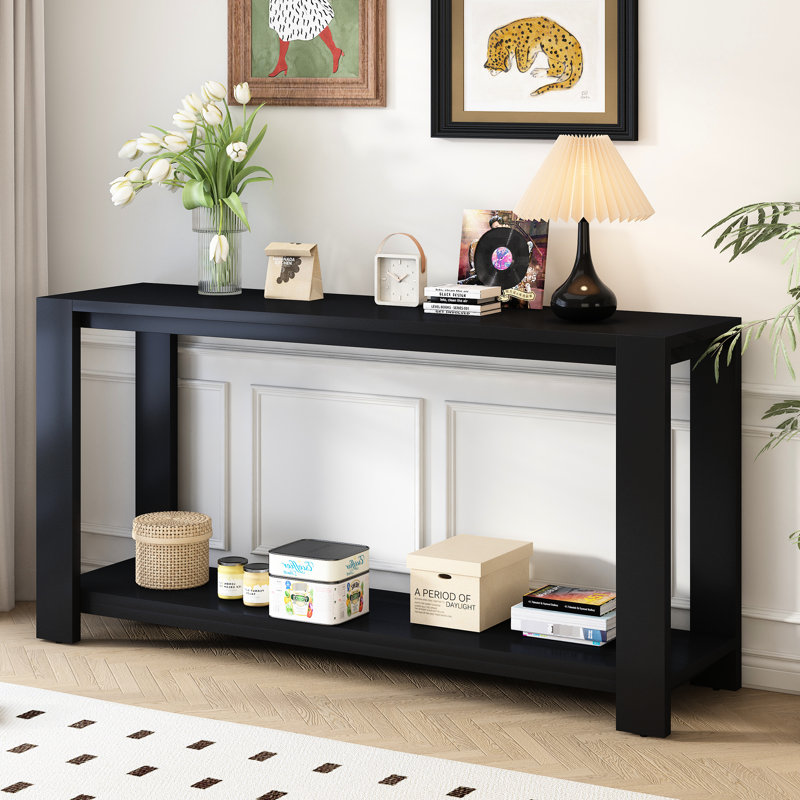 Console avec tablette fonctionnelle pour le couloir - Noir 55,77 Lb